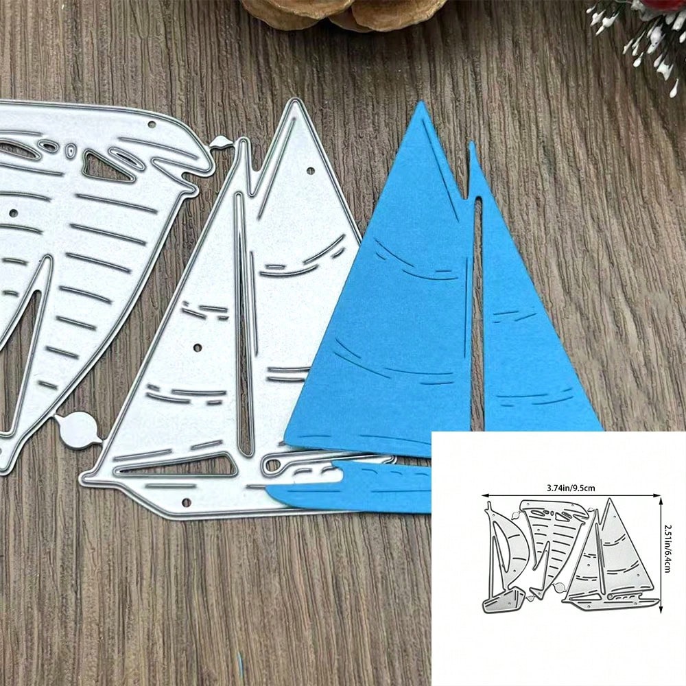 1pc Boat And Paddle Cutting Die, Boat And Paddle Die Cut, DIY Scrapbook Artist Metal Cutting Die Template, New Handmade Die, Suitable For Scrapbooking, Card Making, Embossing