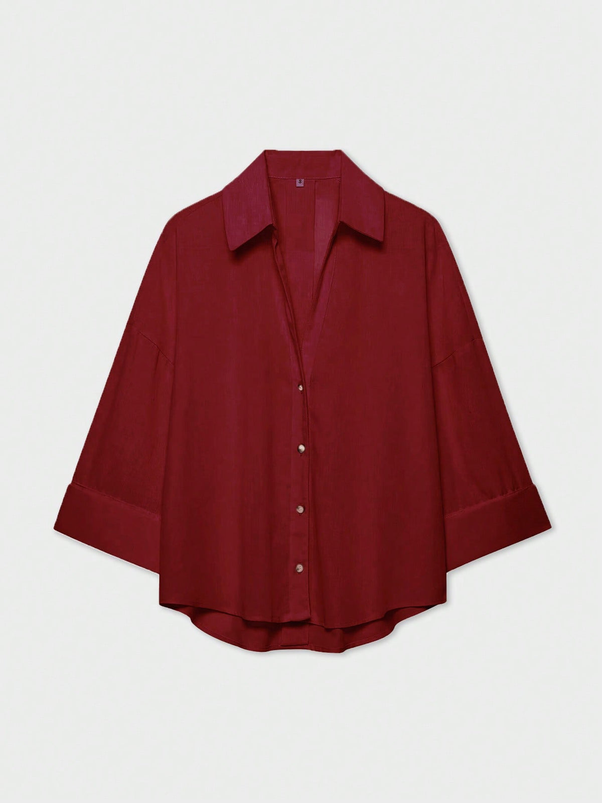 YROOE Fashion Casual Versatile Women's Shirt- Red, Minimalist, Business Casual, Daily Commute, Simple Elegant, Spring/Summer/Autumn/Winter