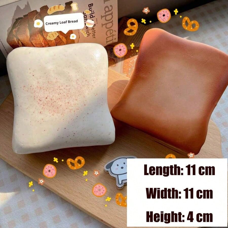 1/2/10Pcs 2026 New Large Pearl Milk Tea Toast Squishy Toy, Extra Soft PU Slow Rising Squeeze Fidget Toy, Realistic Dessert Sensory Stress Relief For Kids Teens Adults, Desktop Decor Photo Prop, Ideal