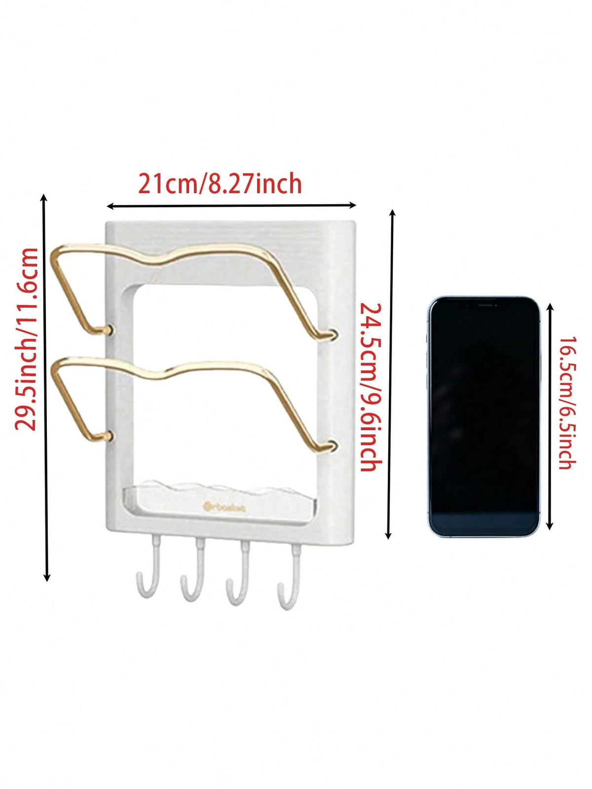 1-2pcs No-Drill Wall-Mounted Storage Rack, Curling Iron Holder, Suitable For Bathroom And Bedroom, Includes Curling Iron Holder, Heat-Insulating Plate, Bathroom Accessories And Indoor Decor Curling Ir