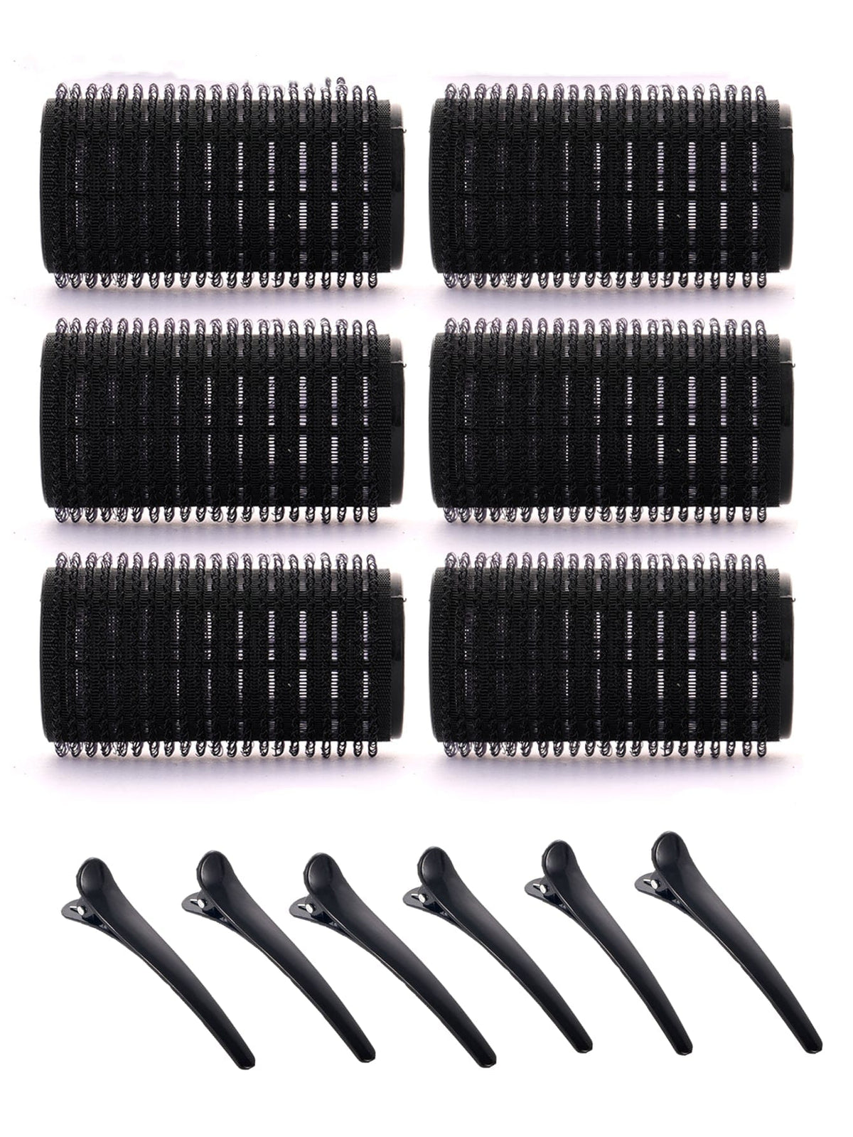 1.37 Inch 12pcs Self-Adhesive Hair Roller Set, Includes 6 Hair Rollers And 6 Clips, Salon-Grade Hair Rollers, Suitable For DIY Hair Styling, No Heat Required