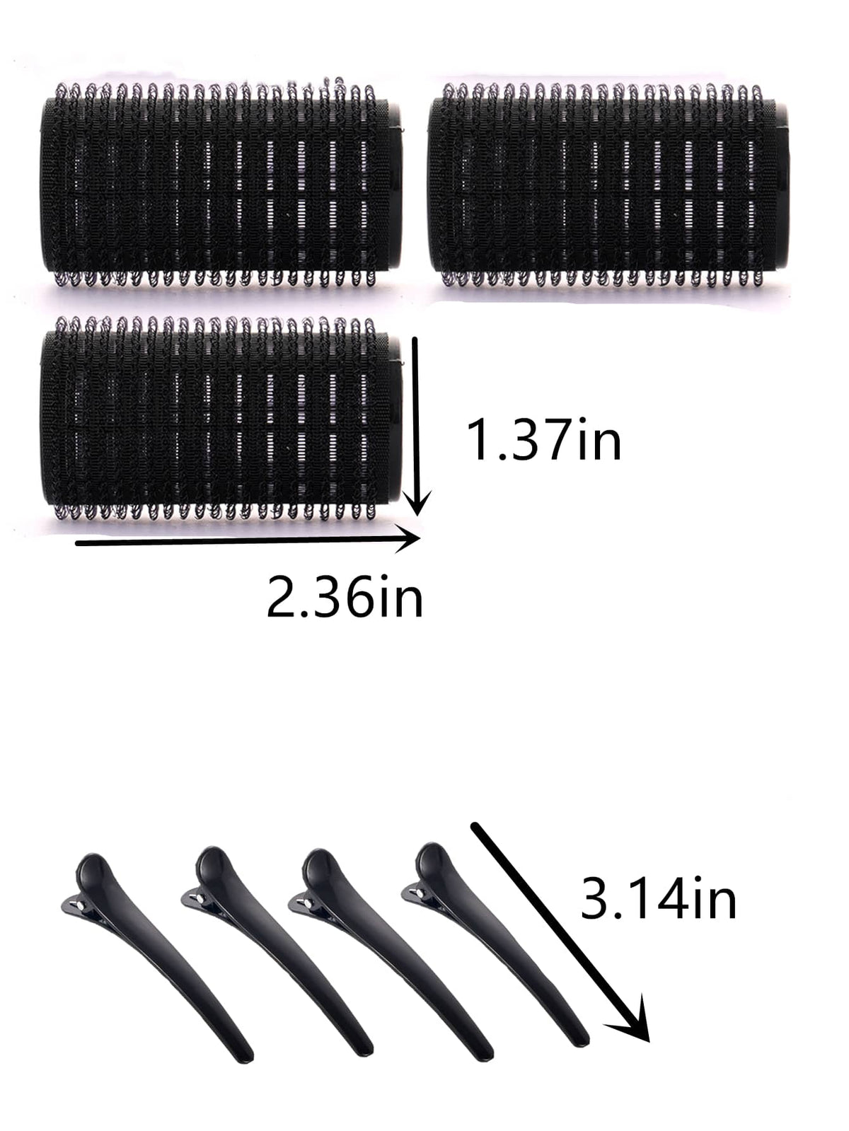 1.37 Inch 12pcs Self-Adhesive Hair Roller Set, Includes 6 Hair Rollers And 6 Clips, Salon-Grade Hair Rollers, Suitable For DIY Hair Styling, No Heat Required