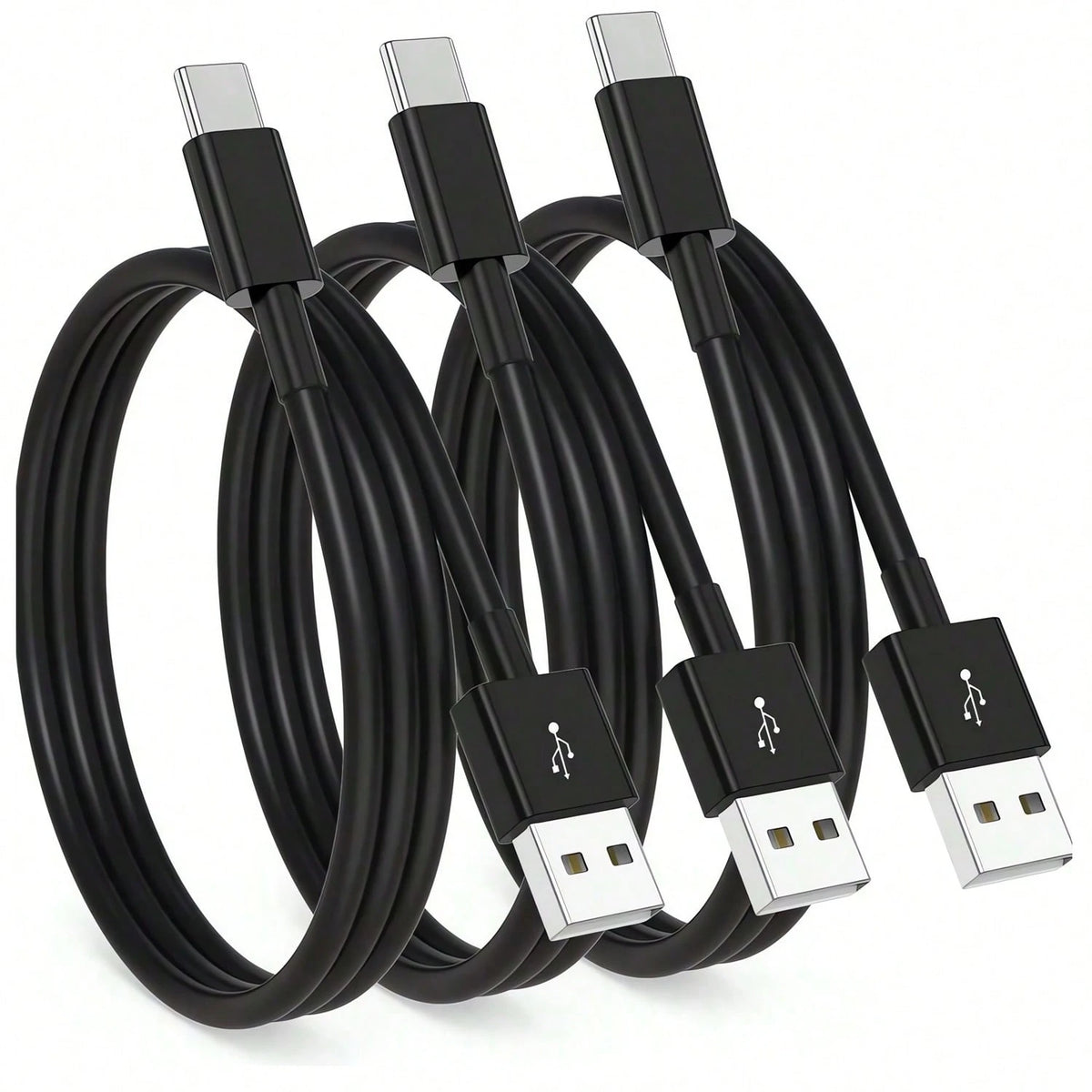 1-3pcs USB A To USB C Fast Charging Cable, 3ft/6ft Length Car Charger Type-C Cord, Compatible With IPhone 17/16/15 Pro/Pro Max/Plus, Galaxy S25/S24/S23/S22/S21/S20/S10/A55/A54 Flip Phones