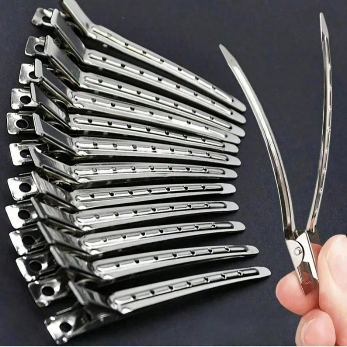 1/5/10/20/50pcs Sectioning Hair Clips- Crocodile Hair Clips For Styling Long Curly Thick Hair, 20 Packs Women's Alligator Hair Clips, Black Metal Salon Clips