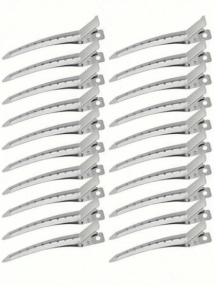 1/5/10/20/50pcs Sectioning Hair Clips- Crocodile Hair Clips For Styling Long Curly Thick Hair, 20 Packs Women's Alligator Hair Clips, Black Metal Salon Clips