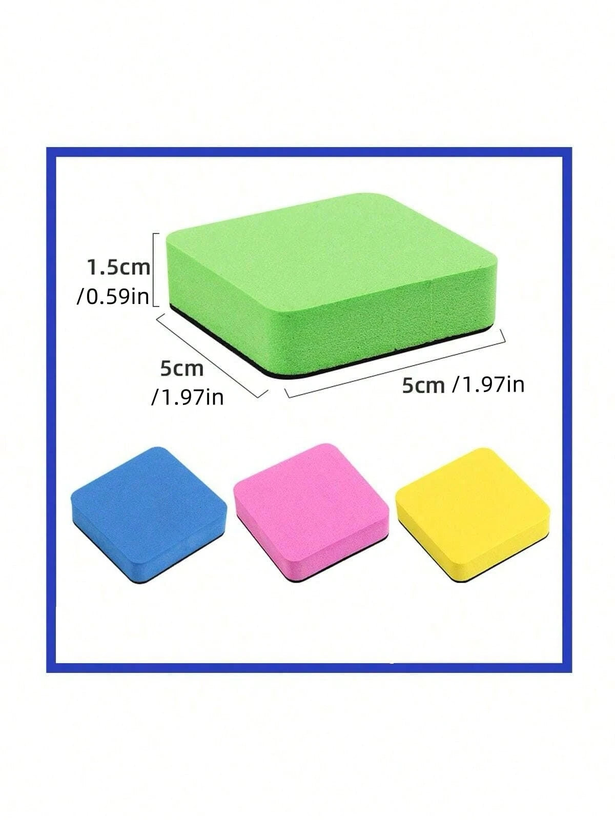 1/5/10/24/48pcs Whiteboard Erasers, Magnetic EVA Felt Blackboard Erasers, Square Erasers, Colorful