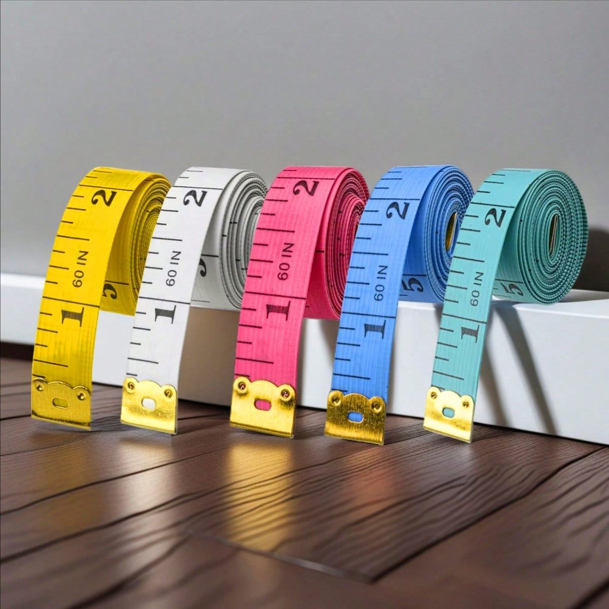 1/5PCS Soft Tape Measure, 60in Double Scale Ruler Measuring Tape Fabric Sewing Ruler For Body Measurement Weight Loss Cloth Knitting Craft(White,Rose Red,Yellow,Blue,Green