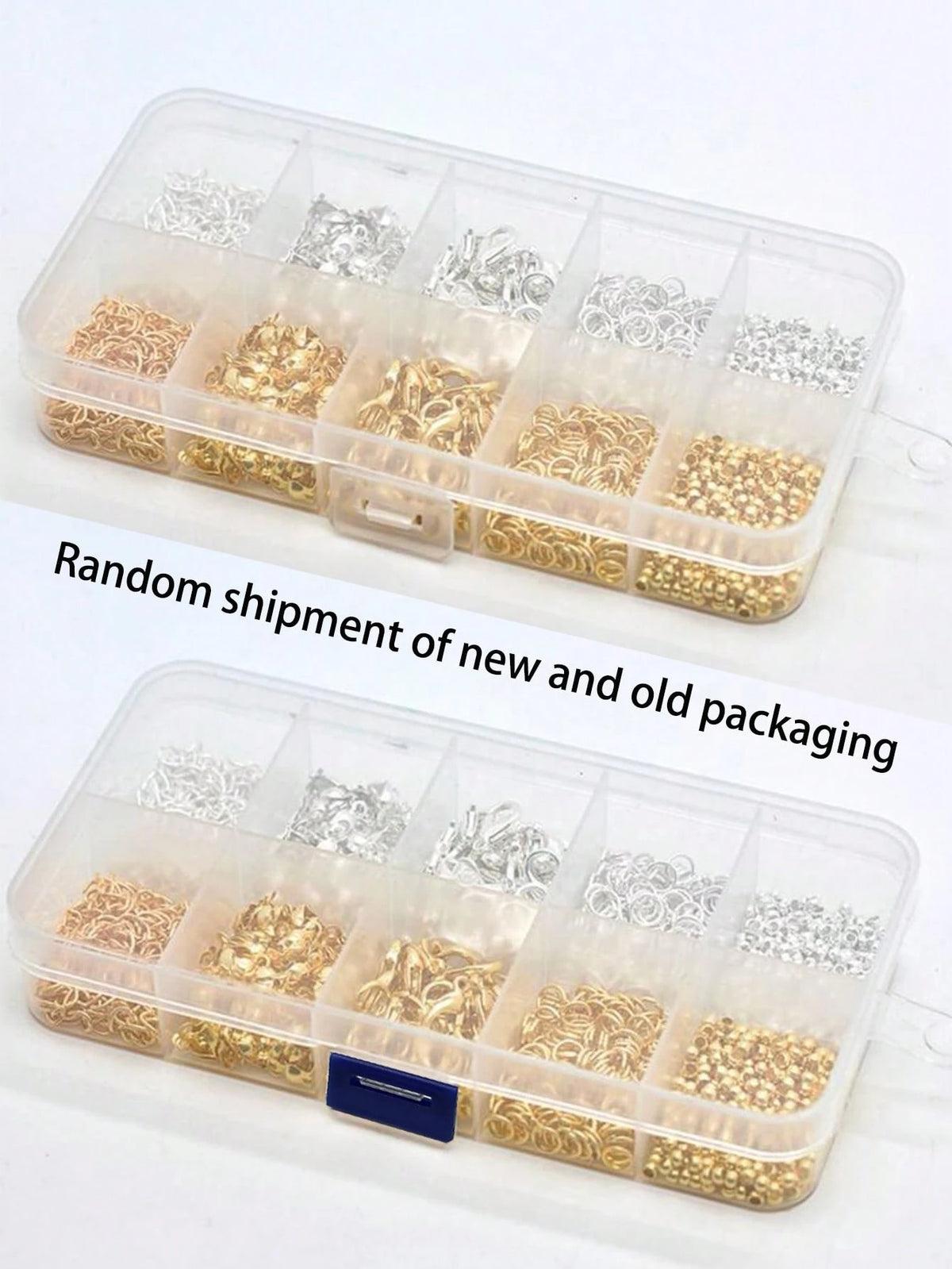 1 Box Gold & Silver Tone Jump Rings, Lobster Clasps, Tail Chains, Positioning Beads, Optional 1 Pliers, 1 Tweezers, 1 DIY Jewelry Making Materials Jump Rings