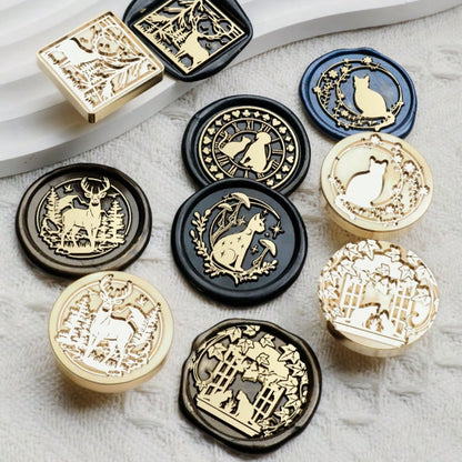 1 Pc, Various Animal Series, Removable Wax Seal Heads, Deer/Cat/Dog/Squirrel/Hedgehog And Other Animals, Suitable For Envelope Letter Paper, Wedding Invitations, Parties, Wine Packaging, DIY Craft Sea