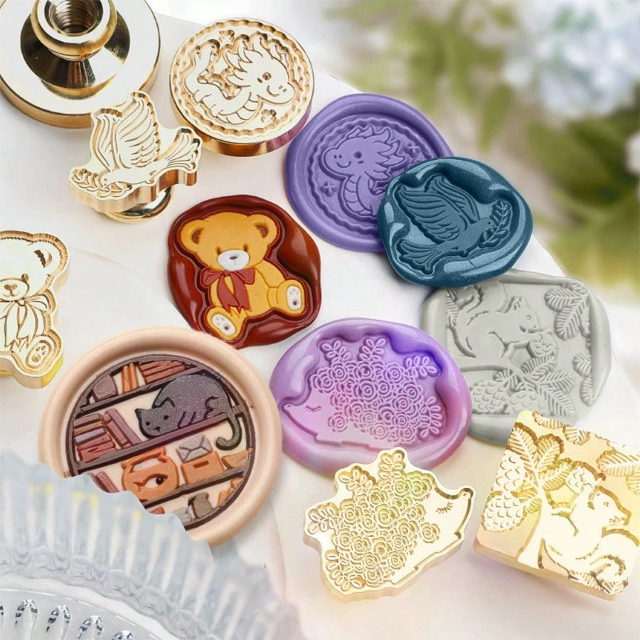 1 Pc, Various Animal Series, Removable Wax Seal Heads, Deer/Cat/Dog/Squirrel/Hedgehog And Other Animals, Suitable For Envelope Letter Paper, Wedding Invitations, Parties, Wine Packaging, DIY Craft Sea