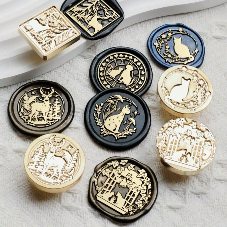 1 Pc, Various Animal Series, Removable Wax Seal Heads, Deer/Cat/Dog/Squirrel/Hedgehog And Other Animals, Suitable For Envelope Letter Paper, Wedding Invitations, Parties, Wine Packaging, DIY Craft Sea