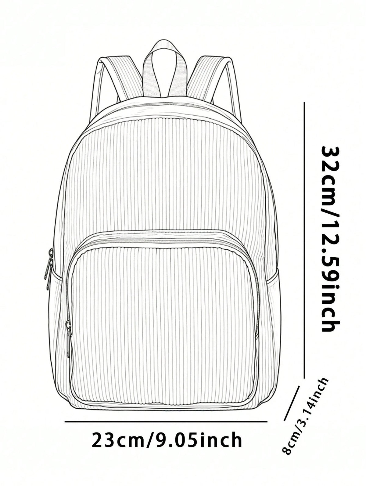 1 Piece Backpack, Women Mini Backpack, Corduroy Girl School Bag, Travel Storage Bag, Paw Print Design, Large‑Capacity Foldable Easy‑To‑Store Bag, Lightweight & Pressure‑Relieving, Multi‑Pocket Layered