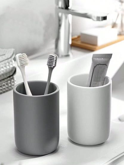 1 Piece Of Household Plastic Toothbrush Cup, Household Mouthwash Cup, Simple And Plain Color Wash Cup, Toothbrush And Tooth Cup, Large Capacity Wash Cup