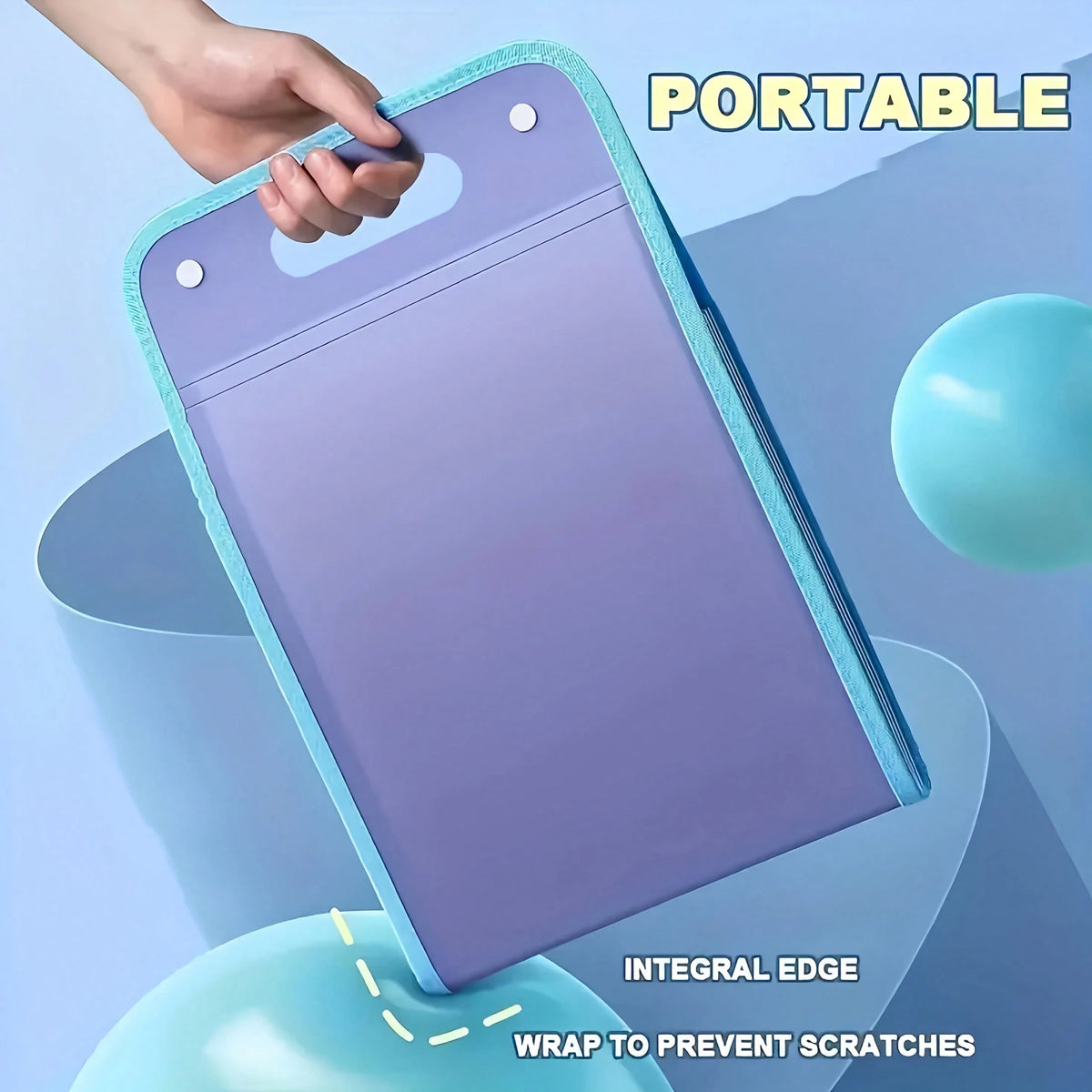 1 Portable Expanding File Folder Organizer- 13 Layers Large Capacity A4 File Storage Bag, Durable PP Plastic With Ergonomic Handle, Sky Blue & Pink Suitable For Office, Home Organization, Desktop Fil