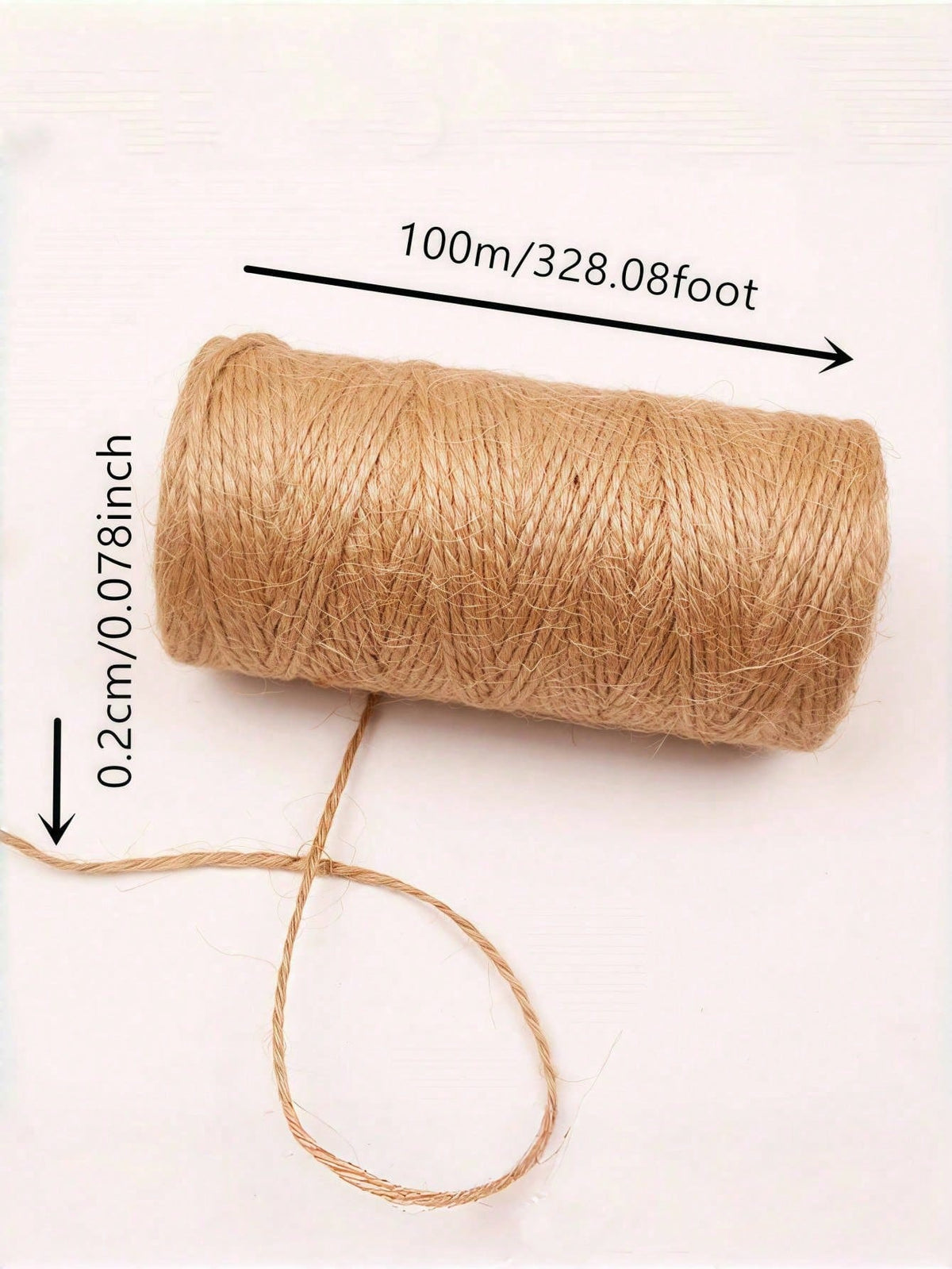 1 Roll 100m Yellow Hemp Rope, Hemp Rope For Retro Packaging, Labels, Photos, Gifts, Tags, Garden, Gift Wrapping Use, DIY Jewelry Decoration Retro Braided Rope, Hang Tags, Binding Rope, Wedding Decor,