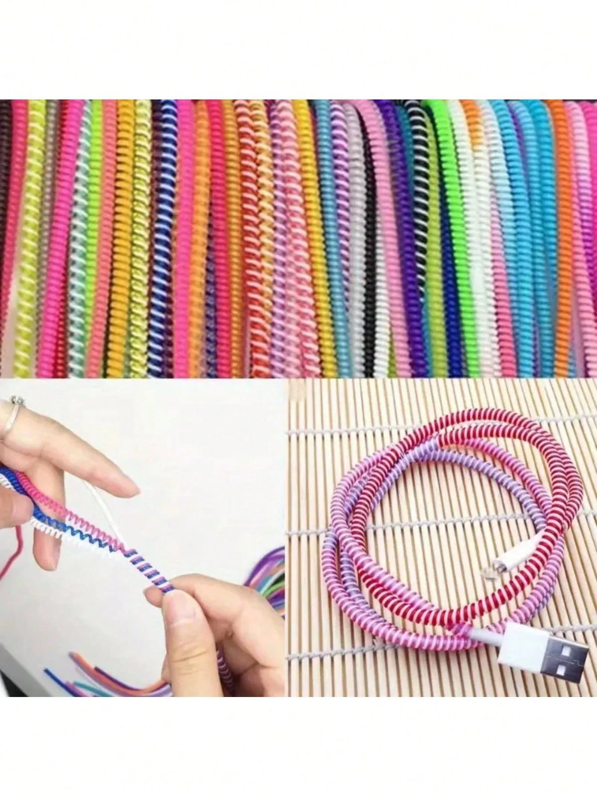 1 Set 4pcs/5pcs 5 Random Color Cable Protectors, Suitable For Universal Phone Chargers, 1.4m Cable Winder Designed To Prevent Charging Cable Bending And Breaking.