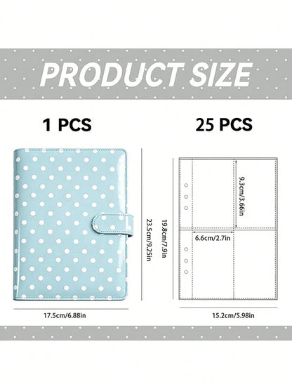 1 Set A5 Photo Album With 25pcs 4-Slot Photo Card Pages, 6-Ring Binder, PU Leather Cover, Collection Album Suitable For Home And Office Use, Perfect For Organizing Family Photos