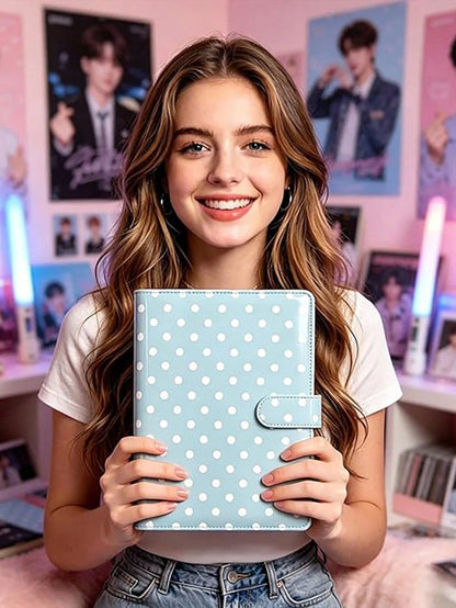 1 Set A5 Photo Album With 25pcs 4-Slot Photo Card Pages, 6-Ring Binder, PU Leather Cover, Collection Album Suitable For Home And Office Use, Perfect For Organizing Family Photos