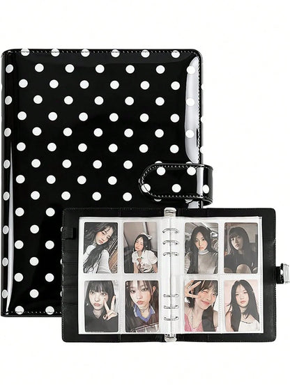 1 Set A5 Photo Album With 25pcs 4-Slot Photo Card Pages, 6-Ring Binder, PU Leather Cover, Collection Album Suitable For Home And Office Use, Perfect For Organizing Family Photos
