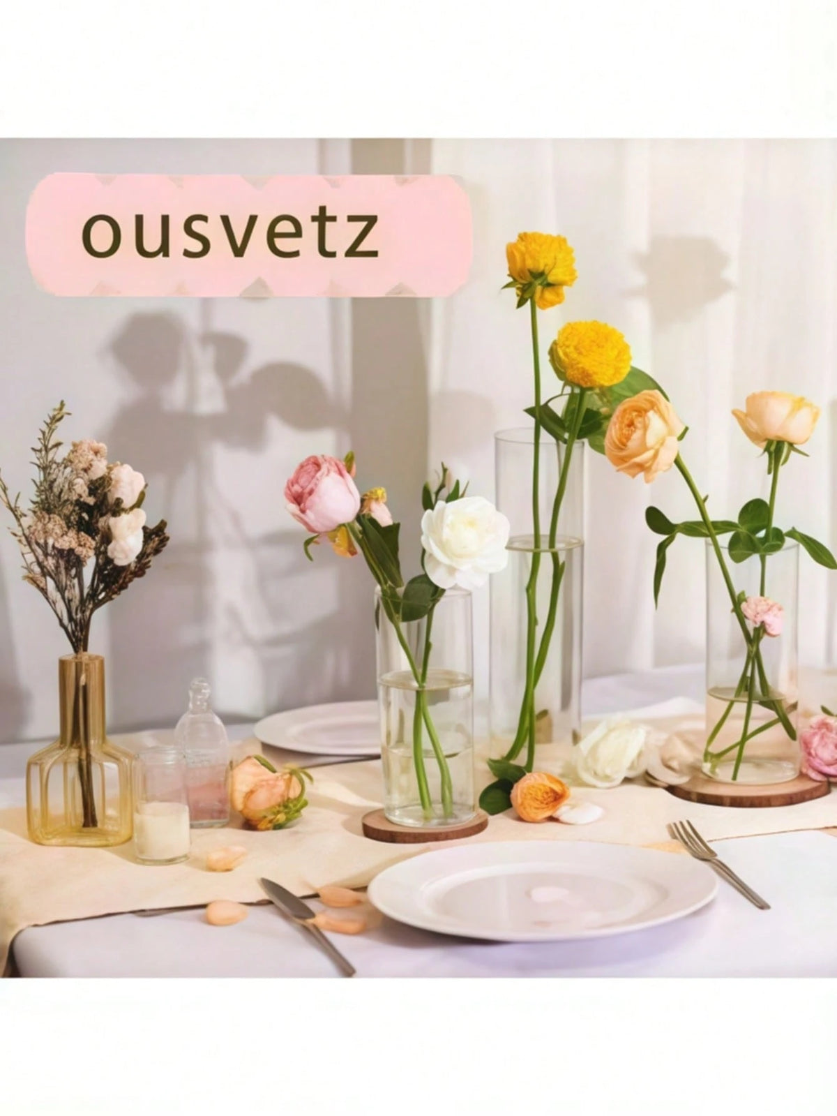 1 Set Glass Cylinder Vase, Transparent Vase, Hurricane Candle Holder, Suitable For Dining Table Decor, …Wedding Home Decoration, Rama Decor Gift, Birthday Graduation Ceremony, Room Decoration, Etc
