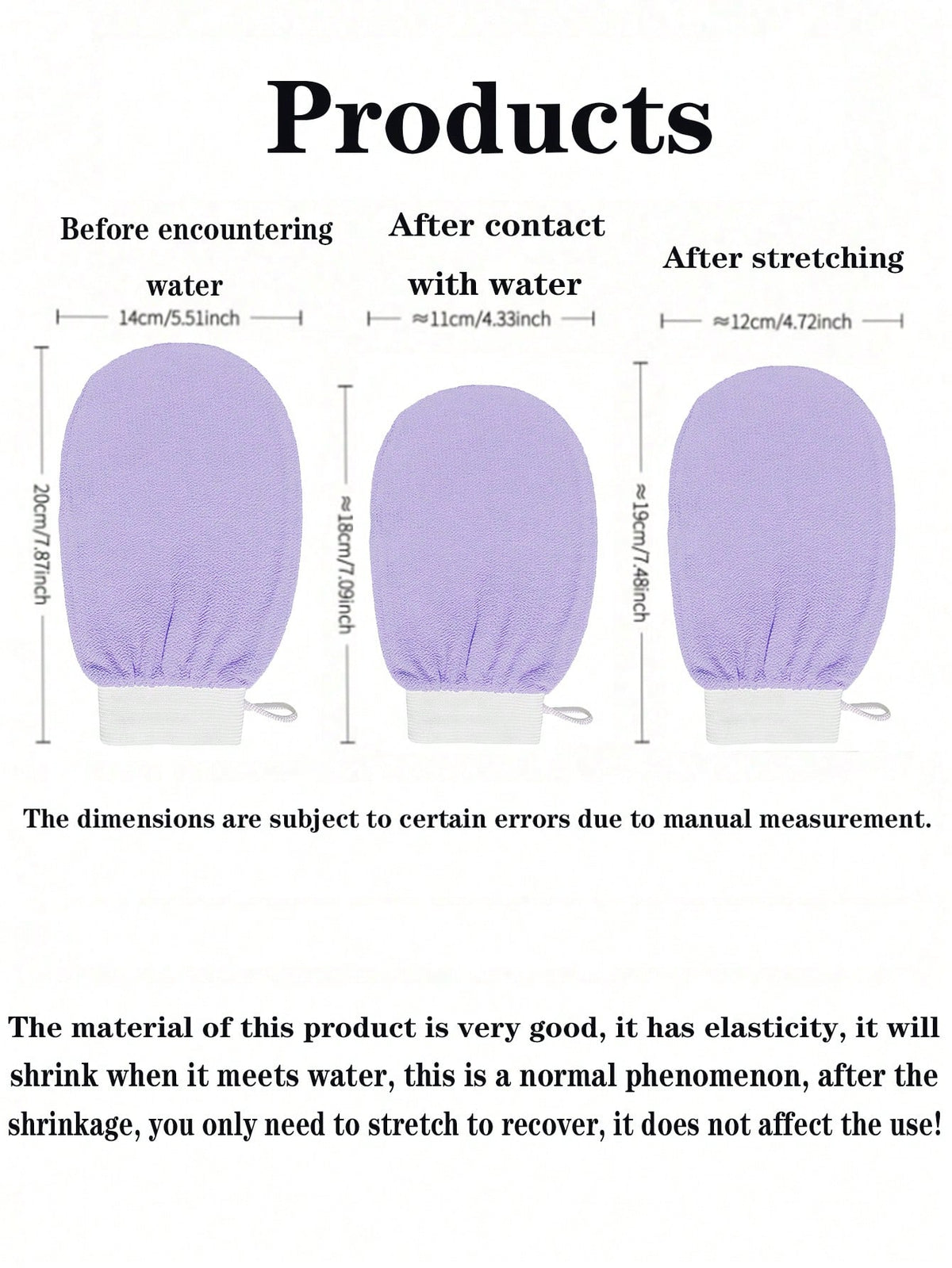 1 Set Korean Exfoliating Gloves- Effectively Removes Dead Skin, Suitable For Spray Tanning Or Keratosis Pilaris, Made Of 100% Viscose Fiber