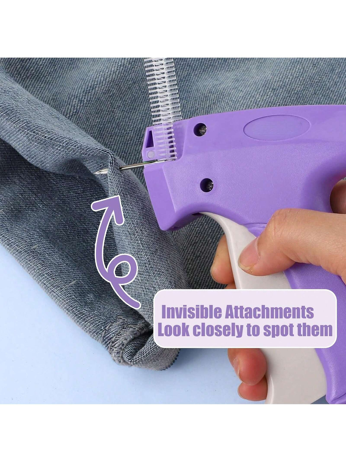 1 Set Portable Sewing Machine Accessories, Quilting Gun, Mini Sewing Gun, Micro Sewing Edging Gun, Clothing Micro Label Sewing Tool (1 Label Gun + 6 Needles + 500 White And 500 Black Snap Fasteners)