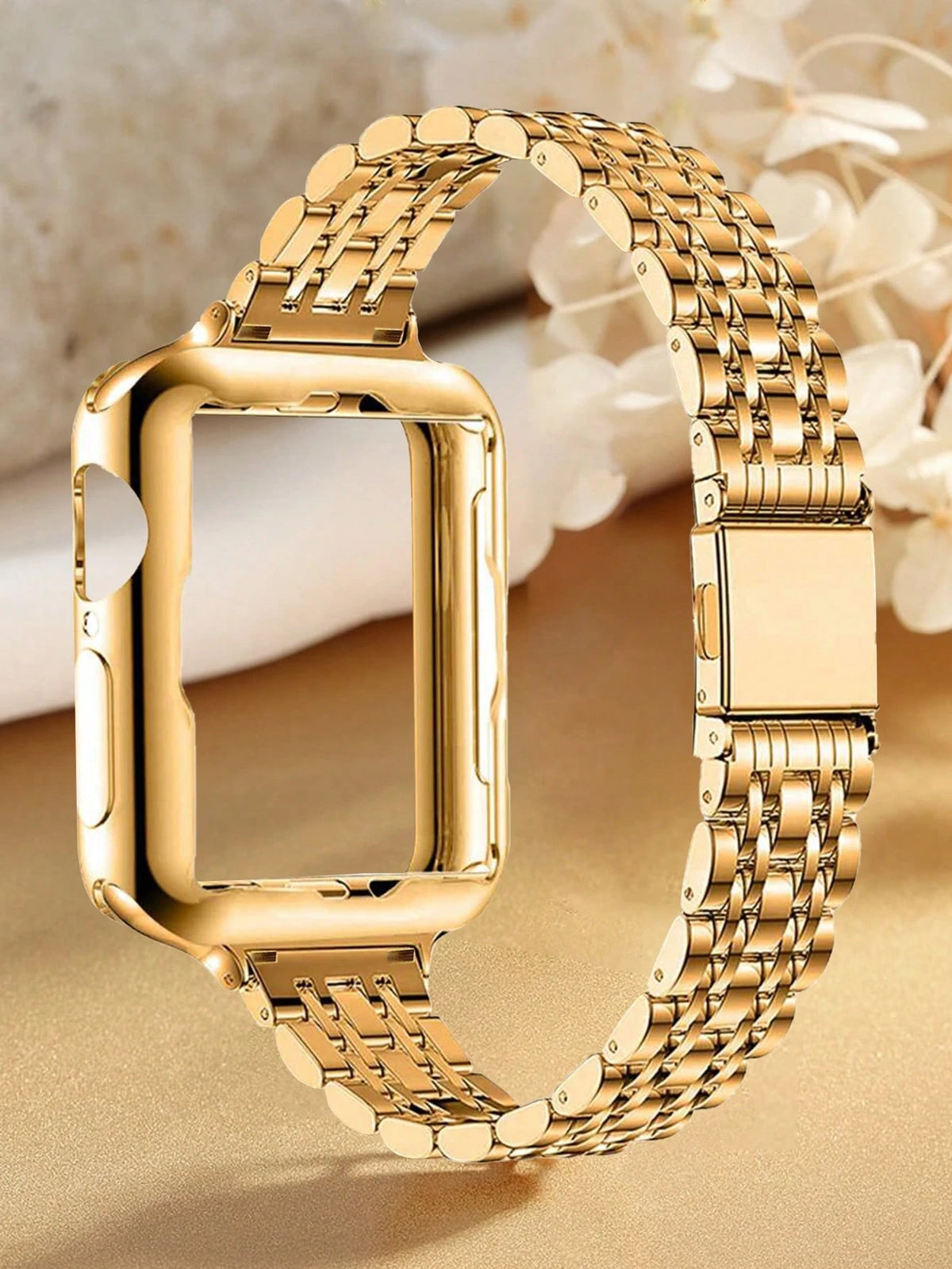 1 Set Stainless Steel Slim Watch Band + TPU Protective Case Compatible With Apple Watch 38/40/41/42/44/45/46/49mm, Suitable For Apple Watch Series 11/Ultra/SE/10/9/8/7/6/5/4/3/2/1 Accessories