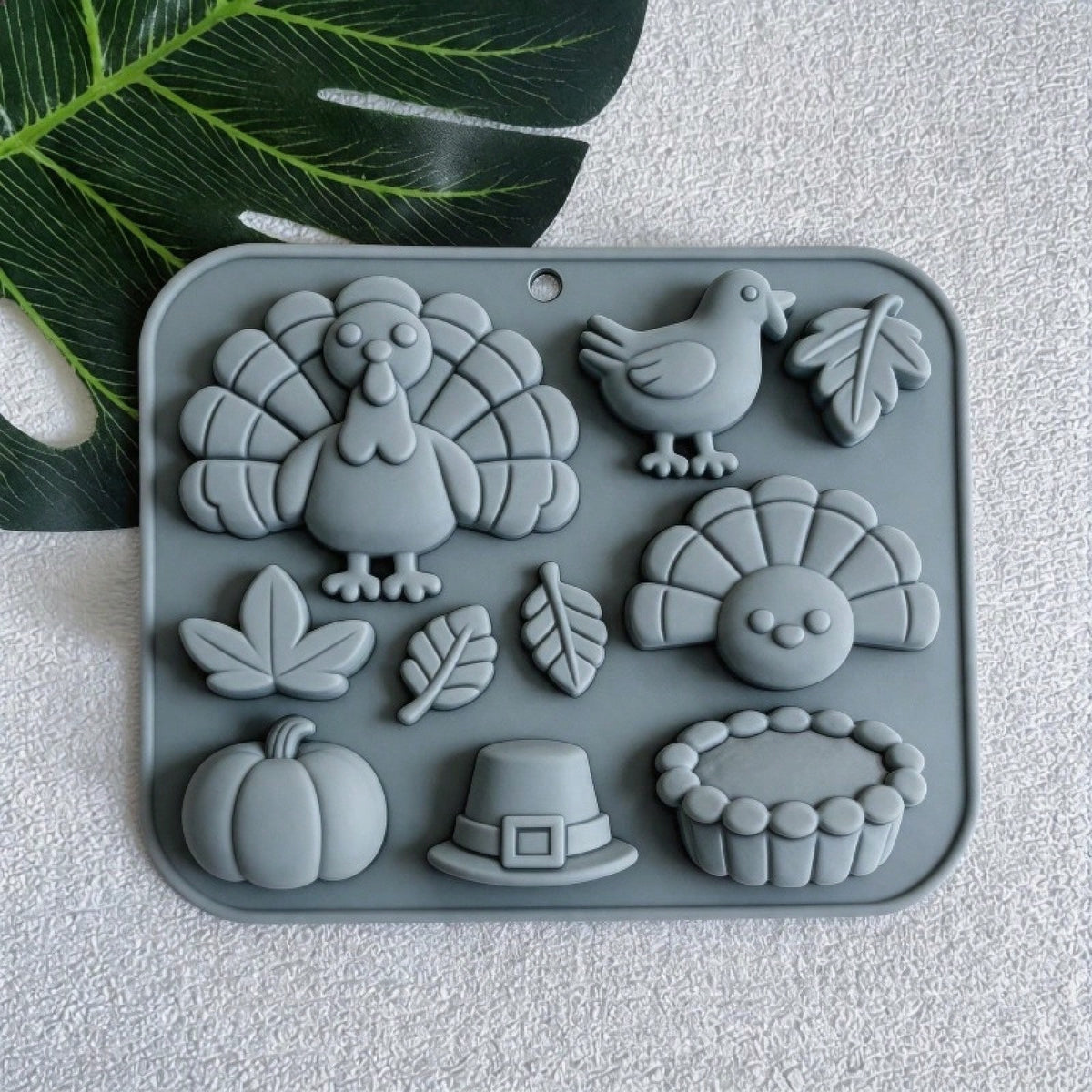 10-Hole Thanksgiving-Themed Silicone Mold, Suitable For Making Soaps, Candles, Resin And Plaster Crafts, And As A Collectible Gift.