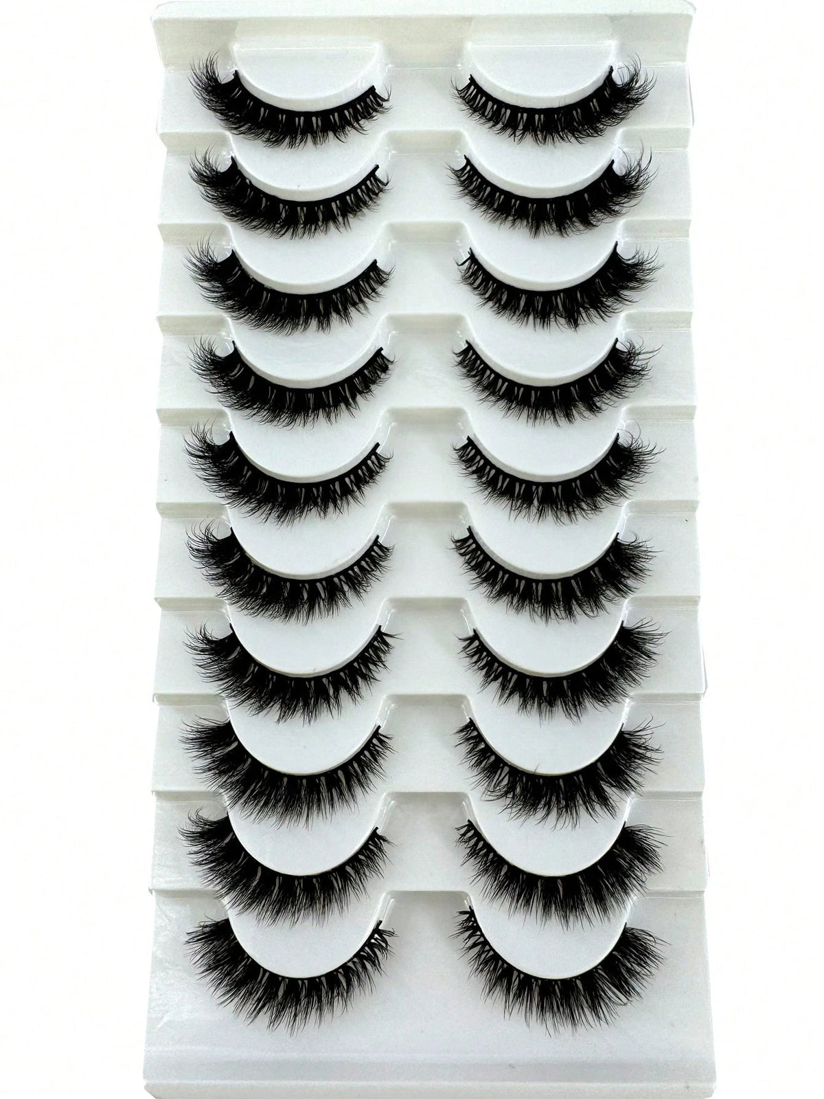10 Pairs Cat Eye False Eyelashes/3D Mink Lashes Natural Makeup Effect False Eyelashes Classic Russian Thick Lashes Extension Mink Lashes Strips/Soft False Eyelash Strips Set