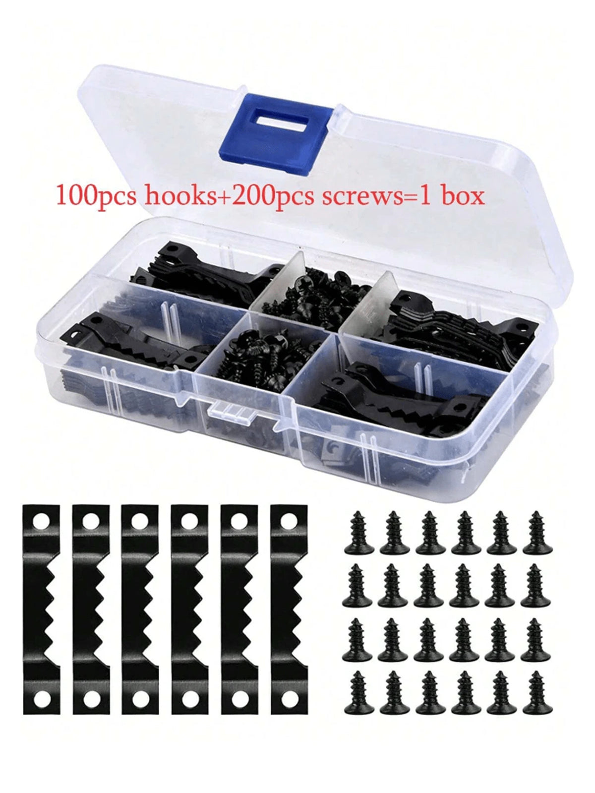 100pcs Boxed Picture Frame Hanging Pieces Hardware Accessories Three Colors With Flat Head Screw Hook Accessories