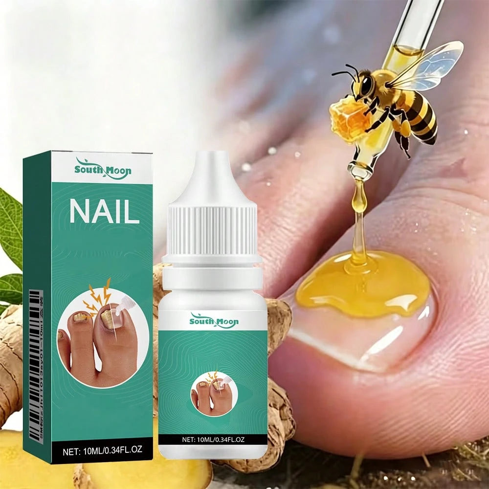 10ML Ultra-Strength Toenail Liquid Bee Venom Nail Serum, Infused With Bee Venom And Ginger, Providing Continuous 24-Hour Care, Specially Designed For Thickened, Discolored, And Damaged Nails