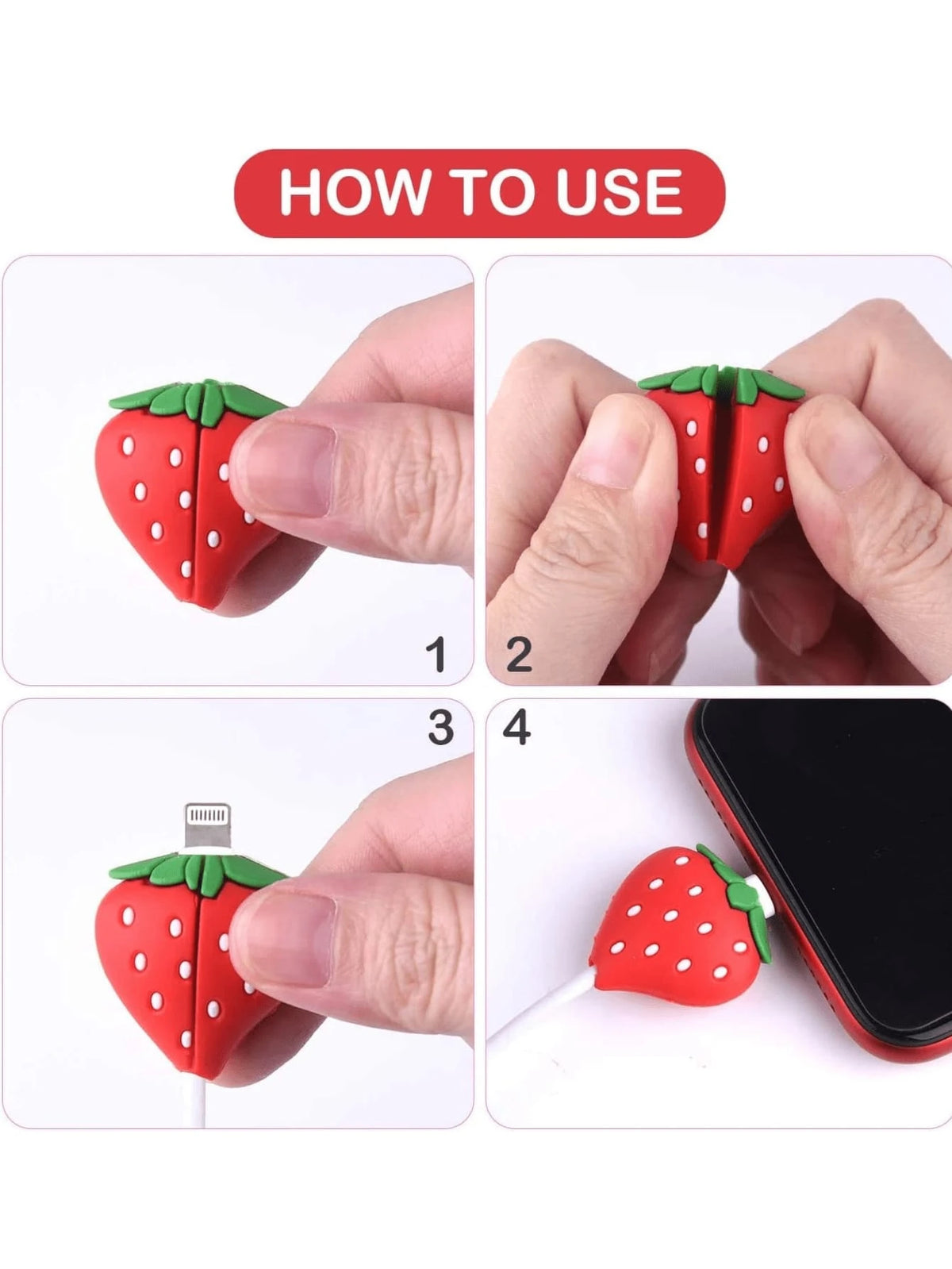 10pcs Cartoon Cable Protector, Cute Data Line Anti-Break Decoration, Compatible With Apple 12/13/14/15 Cable Protection Cover, Including Avocado/Butterfly Pig/Astronaut/Heart/Flower Styles- Best Gift