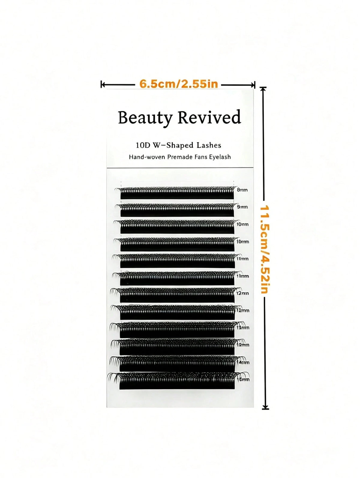 12 Rows 10D W-Shape Auto-Fanning Eyelashes, 0.07mm, Mixed Lengths 8-15mm, C/D Curl, Natural, Soft And Lightweight, Dense & Double Dense, Easy To Operate, Ideal For Beginners, Symmetrical Fan Shape, Ey