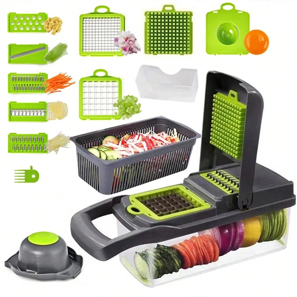 15 In 1 Kitchen Vegetable Chopper And Cooking Ingredient Slicer, Kitchen Small Tool, Multifunctional Vegetable And Fruit Slicer, Vegetable Slicer, Cheese Slicer, Handheld Vegetable Slicer, Carrot Slic