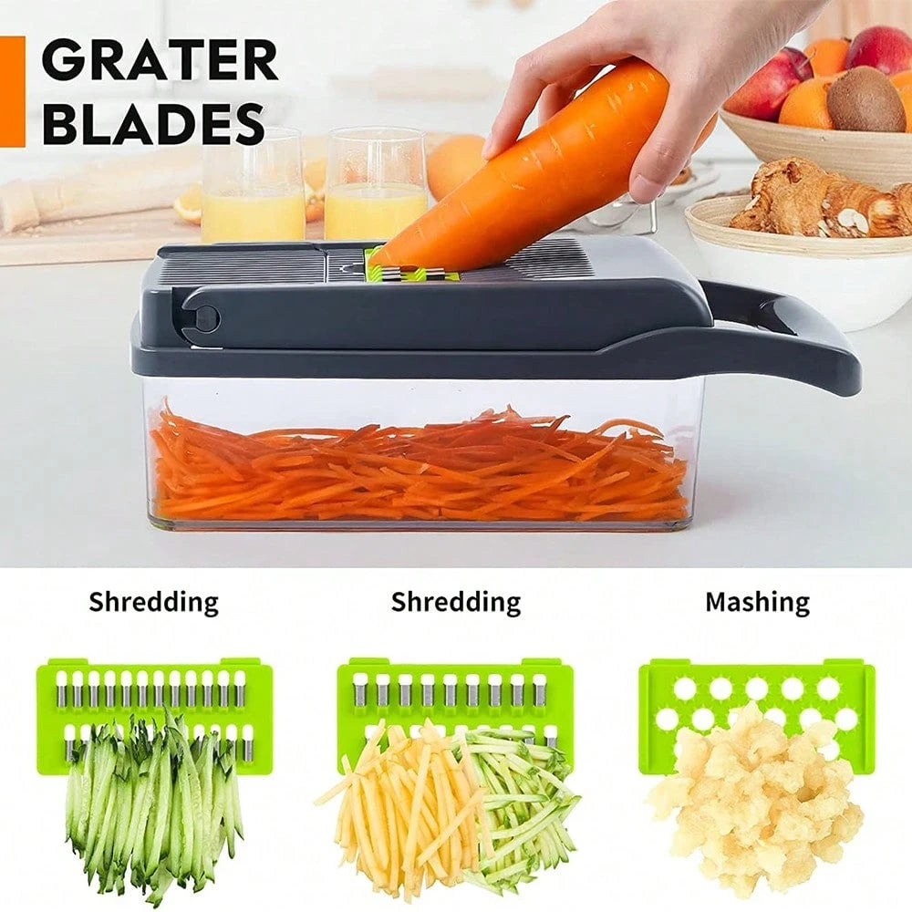15 In 1 Kitchen Vegetable Chopper And Cooking Ingredient Slicer, Kitchen Small Tool, Multifunctional Vegetable And Fruit Slicer, Vegetable Slicer, Cheese Slicer, Handheld Vegetable Slicer, Carrot Slic