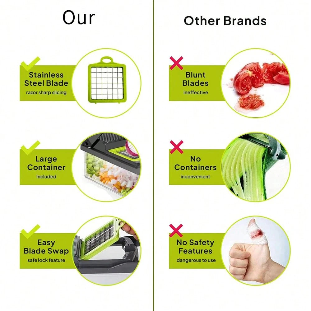 15 In 1 Kitchen Vegetable Chopper And Cooking Ingredient Slicer, Kitchen Small Tool, Multifunctional Vegetable And Fruit Slicer, Vegetable Slicer, Cheese Slicer, Handheld Vegetable Slicer, Carrot Slic