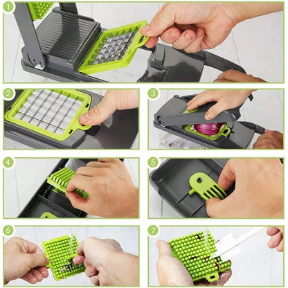 15 In 1 Kitchen Vegetable Chopper And Cooking Ingredient Slicer, Kitchen Small Tool, Multifunctional Vegetable And Fruit Slicer, Vegetable Slicer, Cheese Slicer, Handheld Vegetable Slicer, Carrot Slic
