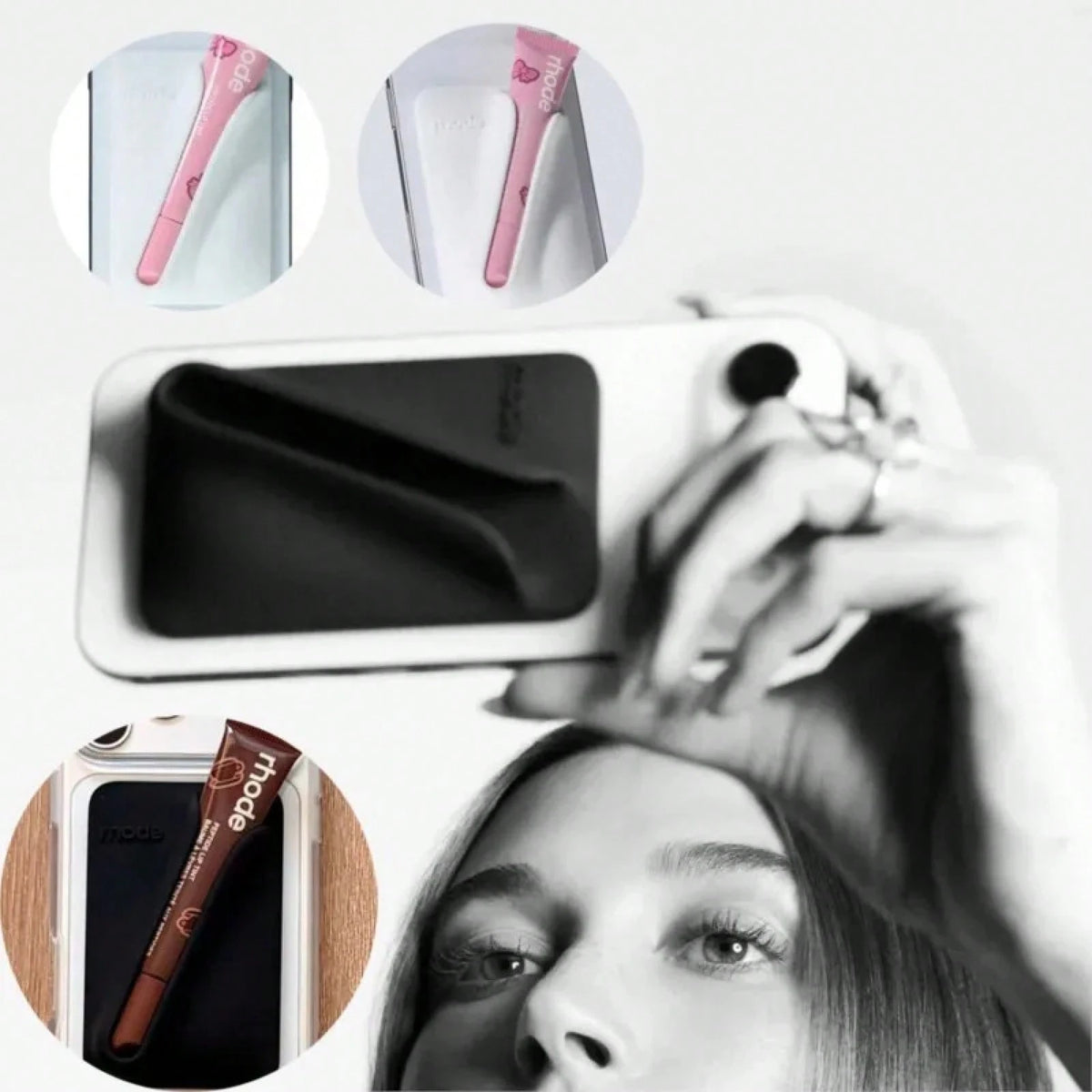 17 15 16 14 13 12 11 Pro Rhod Magnetic LIP Lip Holder With Gloss Phone Cases,Magnetic Lip Gloss Storage Glossy Phone Case For Series 17, 15, 16, 14, 13, 12, 11 With Single Magnetic Patch Or Storage P