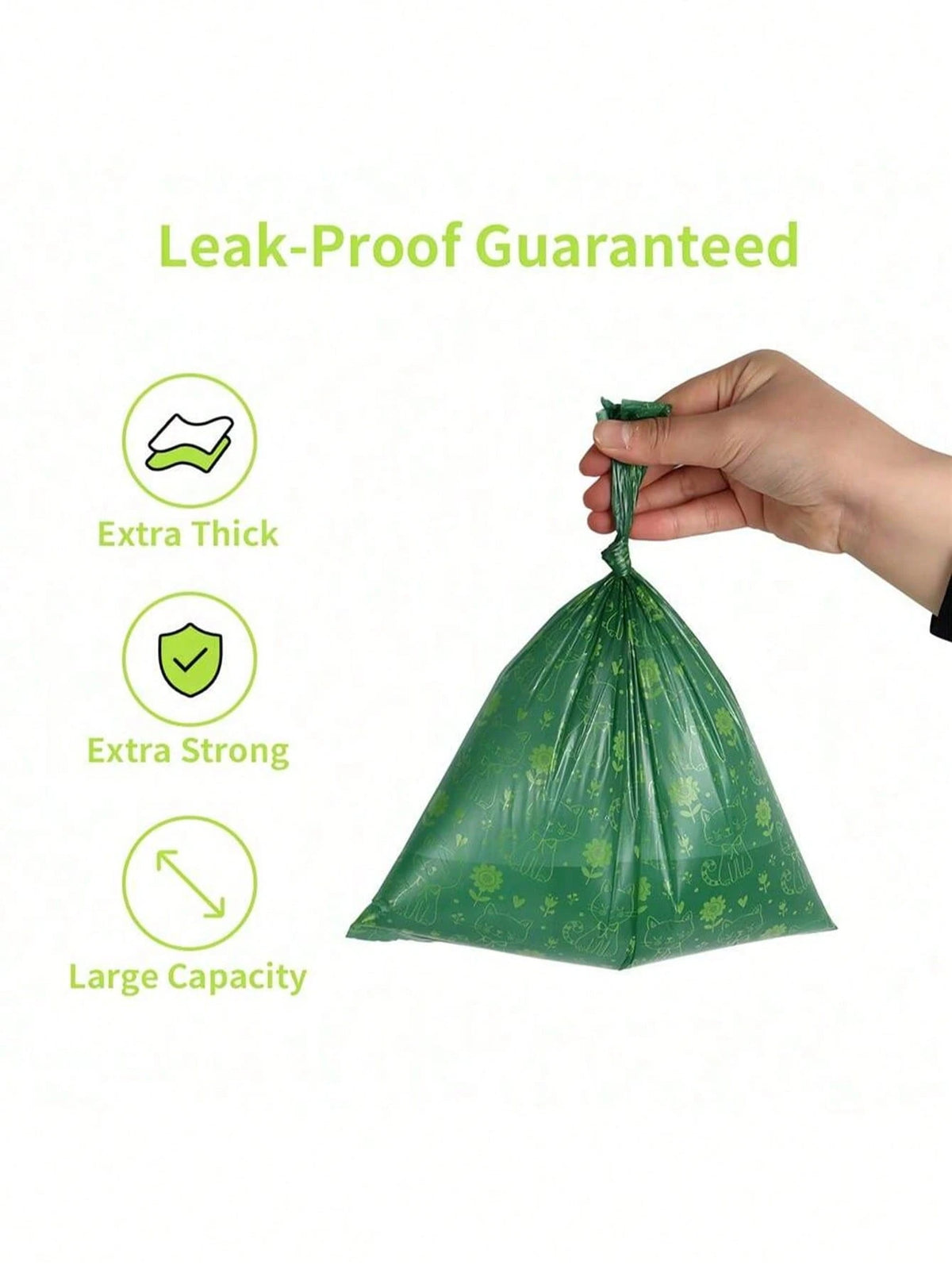 180pcs Cute Cat Printed Pet Poop Bags, Heavy Duty Lemon Scented Dog Waste Bags For Daily Walking, Leak-Proof Easy Tear Waste Disposal Bags