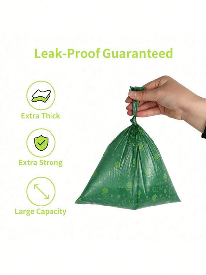 180pcs Cute Cat Printed Pet Poop Bags, Heavy Duty Lemon Scented Dog Waste Bags For Daily Walking, Leak-Proof Easy Tear Waste Disposal Bags