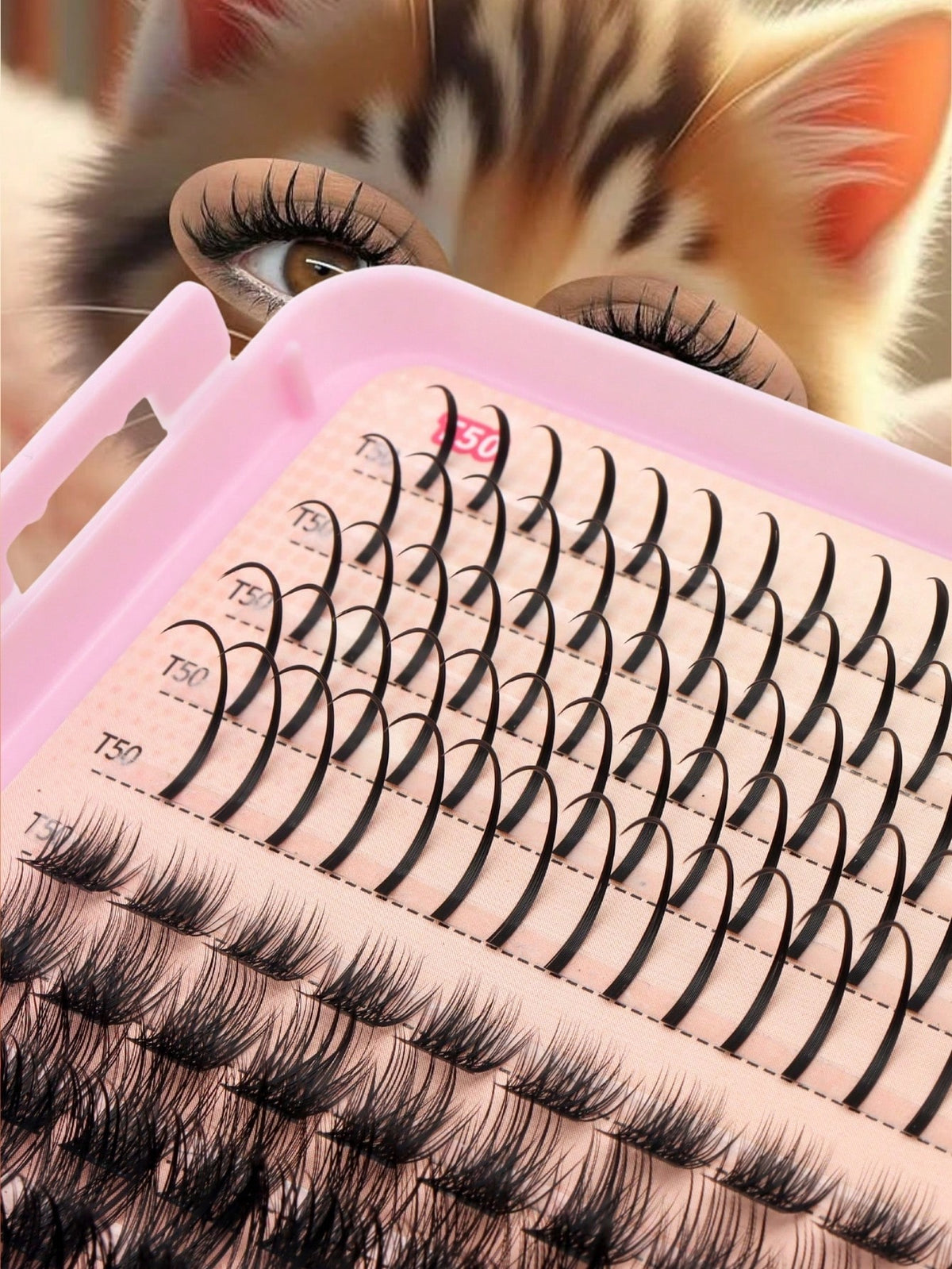 1BOX/2BOXES 640PCS/1280PCS Lash Cluster Set, Individual Cluster Lashes, D Curl, DIY False Lashes,50D+80D+100D+120D Mixed Density, Mink-Like Hair, Includes Eyelash Glue,Tweezers,Brush,Christmas, Party