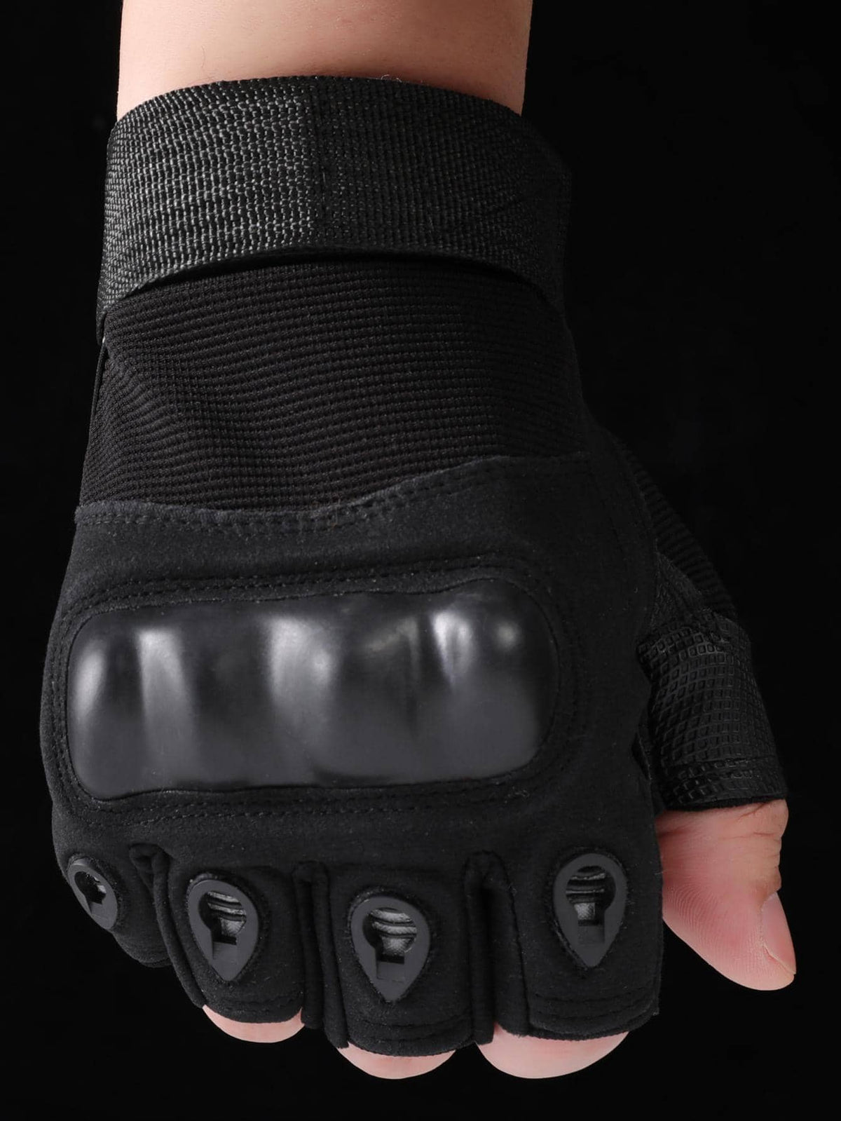 1pair Outdoor Sports Cycling Half-Finger Gloves,Suitable For Cycling,Riding Motorcycle And Skiing,Black Gloves