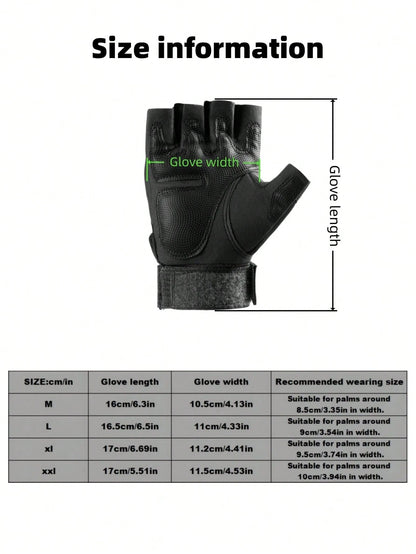 1pair Outdoor Sports Cycling Half-Finger Gloves,Suitable For Cycling,Riding Motorcycle And Skiing,Black Gloves