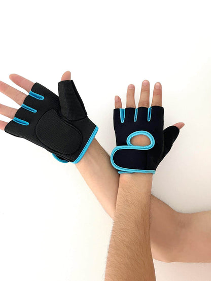 1pair Sports Gloves,Suitable For Cycling,Riding Motorcycle And Skiing,Black Gloves