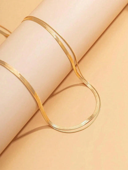 1pc 14K Gold Plated Women's Waist Chain, Layered Belly Waist Belt Chain, Beach Waist Chain, Waterproof Snake Cuban Style Body Chain, Summer Jewelry