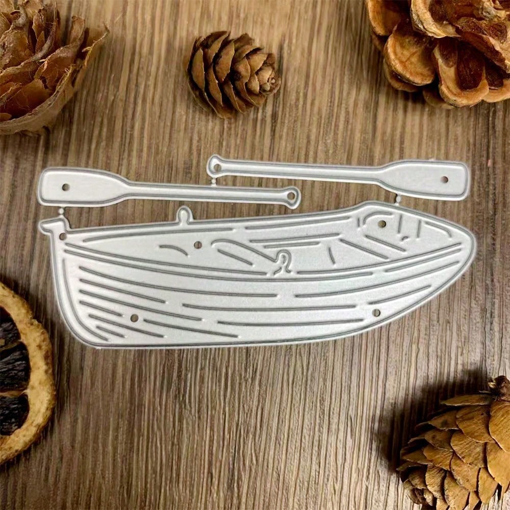 1pc Boat And Paddle Cutting Die, Boat And Paddle Die Cut, DIY Scrapbook Artist Metal Cutting Die Template, New Handmade Die, Suitable For Scrapbooking, Card Making, Embossing