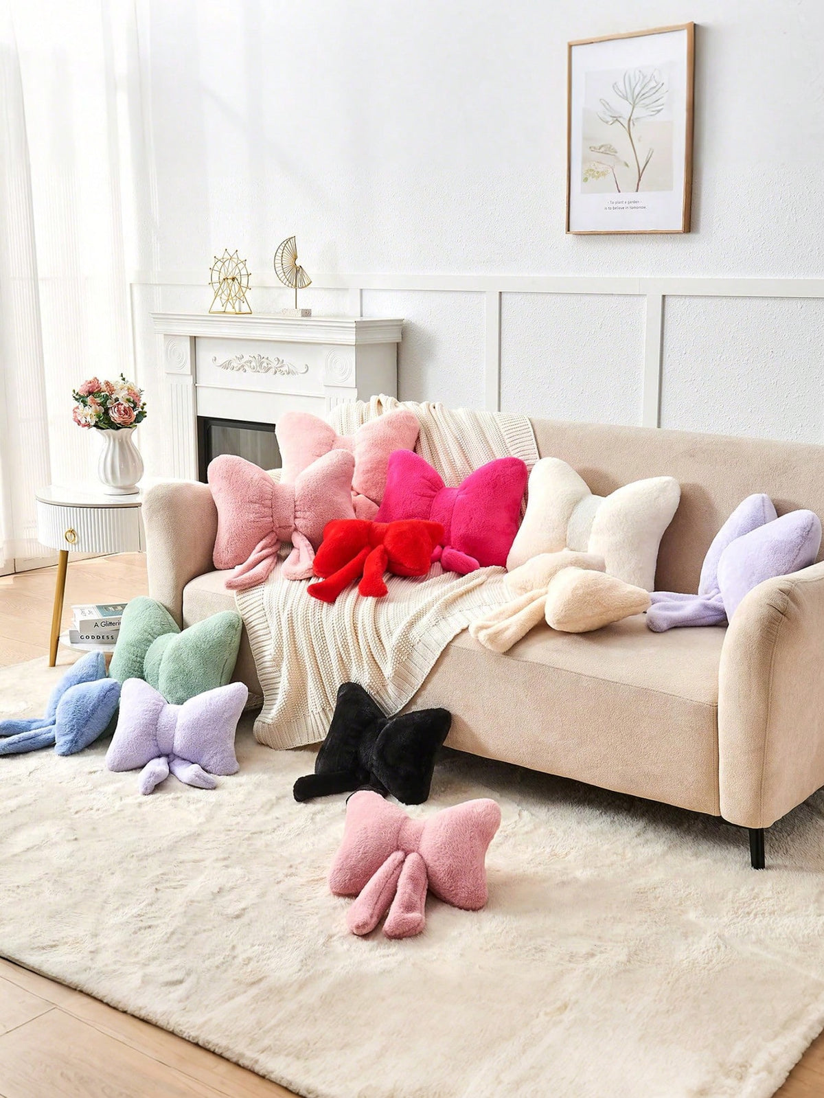 1pc Bowknot Home Decor Throw Pillow (Includes Pillow Insert), Soft And Comfortable All-Season Versatile Sofa Cushion Seat Pad, Suitable For Bedroom, Living Room, Sofa, Bed, Valentine's Day, Daily Gath