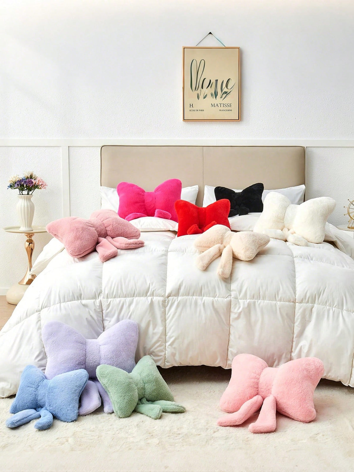 1pc Bowknot Home Decor Throw Pillow (Includes Pillow Insert), Soft And Comfortable All-Season Versatile Sofa Cushion Seat Pad, Suitable For Bedroom, Living Room, Sofa, Bed, Valentine's Day, Daily Gath