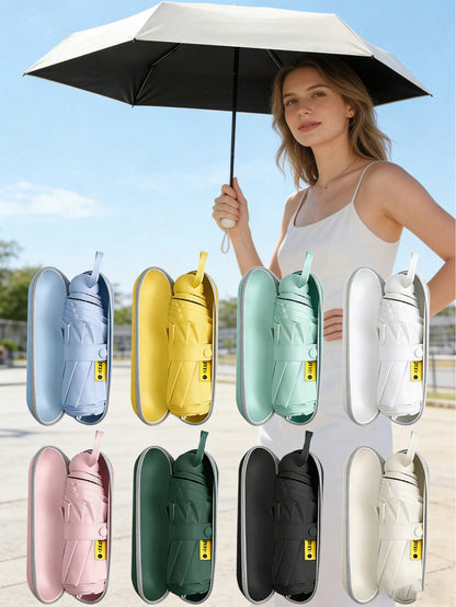 1pc Capsule Folding Umbrella, High-Quality Waterproof, Sunshade, Anti-UV, Foldable Umbrella