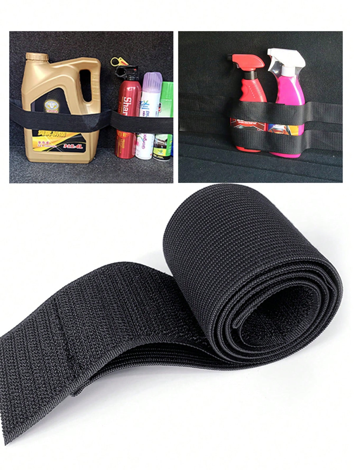 1pc Car Trunk Hook And Loop Storage Tie